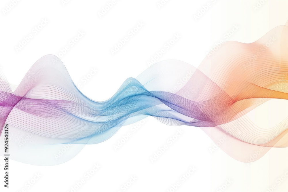 Poster A colorful design with wavy lines on a white background, suitable for use as a graphic element or pattern
