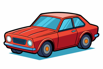 Red Classic Car with Chrome Wheels