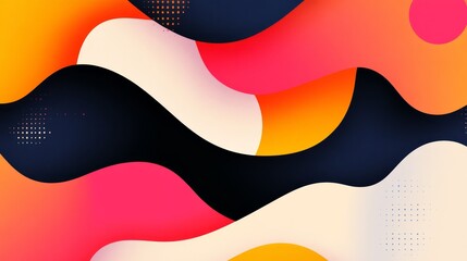 Neon abstract shapes, modern art, vibrant color scheme, digital illustration