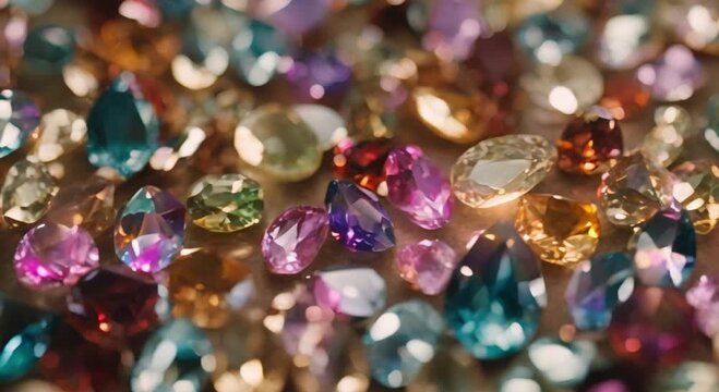 lots of gems. colorful diamond realistic rendering of faceted shape with gemstone