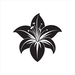 Lily flower icon Vector silhouette black color white background