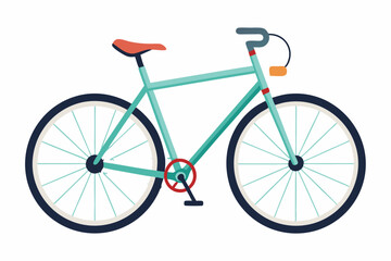 Fototapeta premium A Light Blue Bicycle with Red Seat and Handlebars