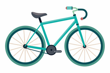 Obraz premium Teal Bicycle with Black Seat and Handlebars