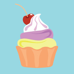 a cupcake with a cherry on top of it