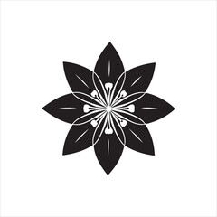 Lily flower icon Vector silhouette black color white background