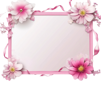 Pink Flower Frame Illustration