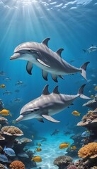 Obraz premium dolphins in the sea