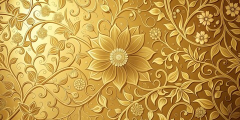 golden floral background