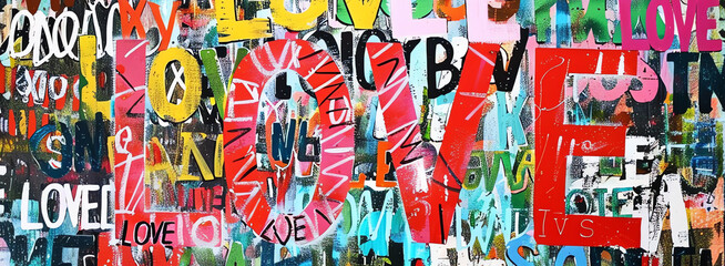 Naklejka premium An abstract artwork featuring the word 