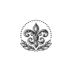 Fleur De Lis Vintage Illustra...