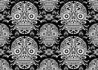 Design skulls patterns graphic print, It represents death in the next world, Design element for textile, fabric pattern design decorations templates and other designs.Used to make fabric.