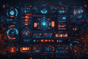  A futuristic home dashboard displaying various smart home controls, sleek and intuitive interface. Generative AI