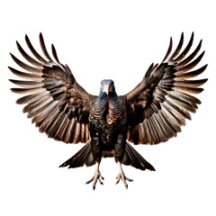 Obraz premium wild-turkey-bird-wings-isolated-on-white-background