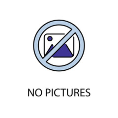 No Pictures icon design with white background stock illustration