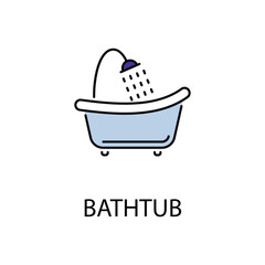 Bathtub icon design with white background stock illustration