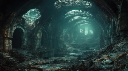 Mysterious and Abandoned Underground Hallway