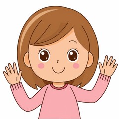 Obraz premium A cheerful girl greets with a wave, spreading joy and warmth in a simple moment of connection.