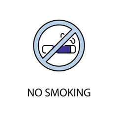 No Smoking icon design with white background stock illustration