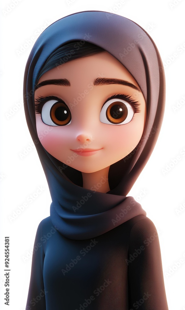 Poster a stylish young girl in a cute hijab showcases modern fashion trends and cultural beauty with elegan