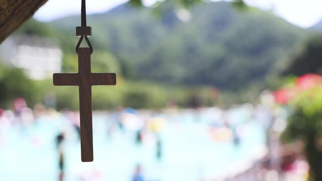 The Cross of Jesus Christ and Church Retreat, Summer Camp and Summer Bible School Swimming Pool Background
