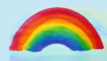 Abstract painting background featuring a vibrant watercolor rainbow. The artwork is hand-drawn with a textured paper effect, offering a colorful and dynamic visual experience. Vector illustration.