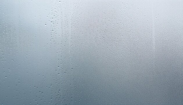 closeup view capturing the intricate condensation of fog on a window glass surface, showcasing the delicate patterns and textures formed as moisture interacts with the cold glass, creating a misty eff