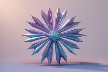 Obraz premium 3D Render of Celestial Starburst Shape with Vibrant Luminous Gradient Colors