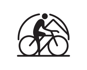 Obraz premium cyclist on a bicycle icon vector logo template