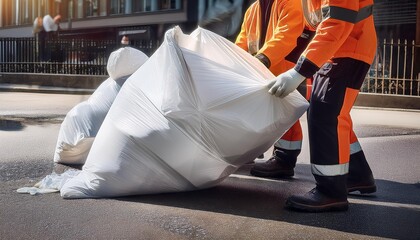Garbage bags are recycled from the street