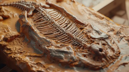 Illustration of a fossil mold and cast, showing how a detailed replica of a fossil is created from the original specimen for study and preservation