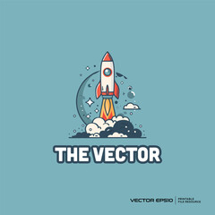 Rocket vector, logo, character, cartoon, illustration, eps10