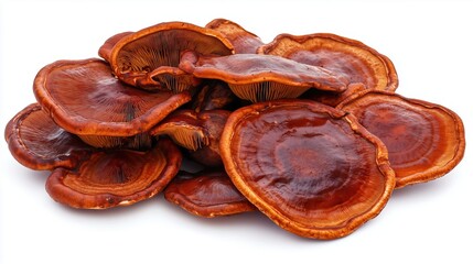 Reishi mushroom isolated on white background