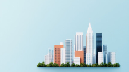 Fototapeta premium City skyline with zero waste energy systems highlighted, urban planning 