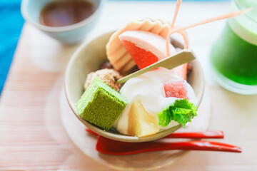 京都のお抹茶と和風パフェ