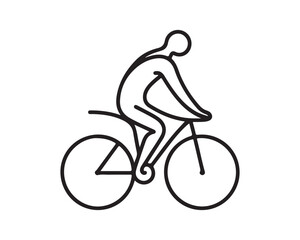 Obraz premium silhouette of a person riding bicycle icon vector logo template