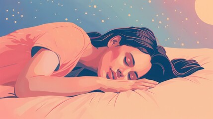 Illustration of the stages of sleep and their importance, featuring a detailed look at REM and non-REM sleep