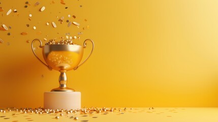 A golden trophy placed on a pedestal, symbolizing excellence and recognition in an academic or professional field.