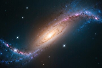 Obraz premium Mesmerizing Cosmic Galaxy Gradient Scheme with Scattered Star-Like Dots