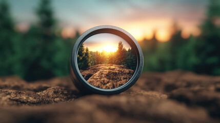 3D search bar floating above a digital landscape symbolizing search guidance 