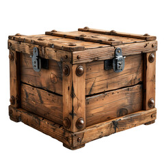 A Masterpiece of Craftsmanship: This antique wooden treasure chest showcases exquisite details, symbolizing adventure and the hidden secrets of history waiting to be uncovered.