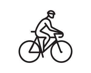 Obraz premium person riding a bike icon vector logo template