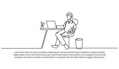 Continuous one line design of seminar. Minimalist style vector illustration on white background.