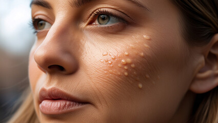 Fototapeta premium Close-Up of Realistic Skin Texture and Acne Imperfections