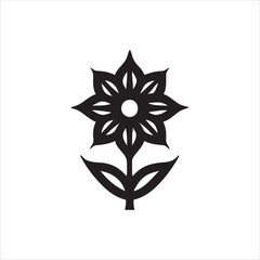 Flower icon vector art illustration black color