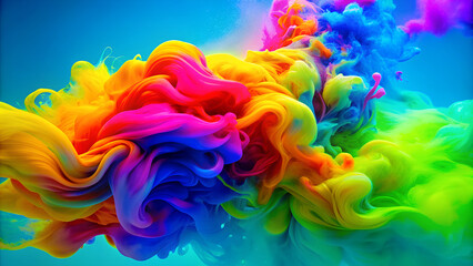 Fototapeta premium Vibrant Abstract Ink Swirling in Water - Dynamic and Fluid Background Art