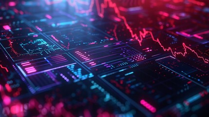 3D realistic banner for financial trading featuring stock market investment.