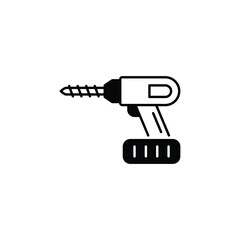 Drill machine icon design with white background stock illustration