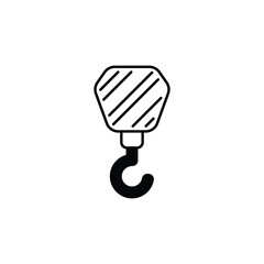 Crane Hook icon design with white background stock illustration