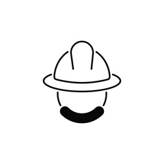 Safety helmet icon design with white background stock illustration