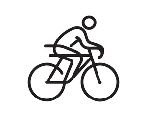 Obraz premium silhouette of a cyclist icon vector logo template
